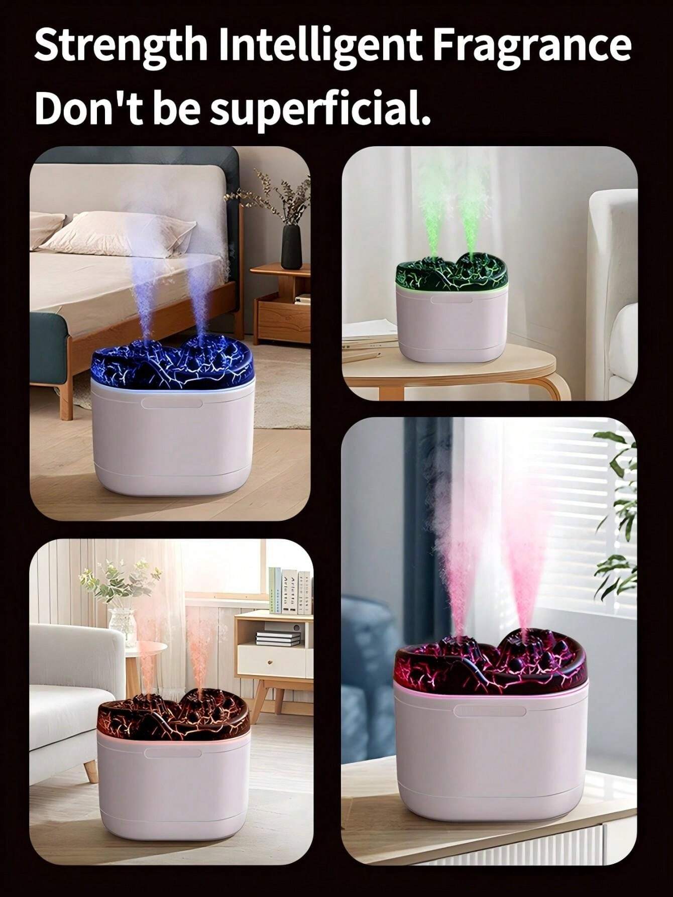 Volcano Aroma Diffuser For Home Use, Dual Mist Mini Desktop Atmosphere