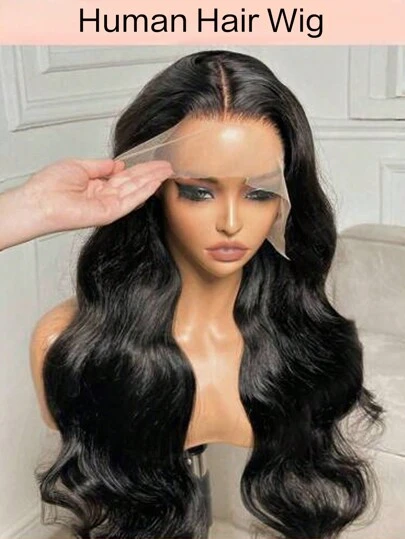 34 英寸折扣波浪假发 13*4 蕾丝前部假发 人发 200% 密度透明蕾丝前部带婴儿头发人发假发自然黑色女士假发 人发假发短发假发 适合万圣节、圣诞派对、音乐节 自然外观和多功能造型 万圣节、化装舞会、派对装扮、适合人发的蕾丝前部假发 适合作为女性礼物（波浪 8-34 英寸）