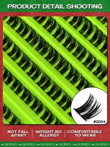 GROINNEYA 10 Rows 100pcs DIY Eyelash Extensions 8-16mm Manga Lashes Volume Individual Eyelashes Extensions Lash Clusters DIY At Home(GD04) - C - View 2