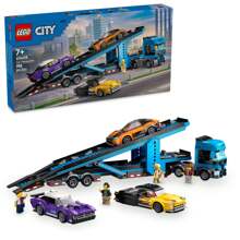 LEGO City Car Transporter Truck With Sports Cars, 4 Vehicle Car Toy Set For Kids Ages 7 And Up, Fun Kids Gift Ideas For Holiday Or Birthday, Creative Toys, 4 Minifigures For Imaginative Play, 60408