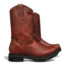 BOTA DE TRABAJO USO RUDO O INDUSTRIAL EN PIEL GENUINA DE ALTA CALIDAD PIEL CORTE VACUNO DE SELECCION CON SUELA TRACTOR EN HULE RESISTENTE - Color caoba - Ver 5