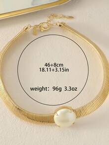 1 chiếc Vòng cổ choker xương rắn sang trọng cá nhân hóa theo phong cách Châu Âu & Mỹ kết cấu kim loại ngọc trai giả - Nhiều màu - Xem 4