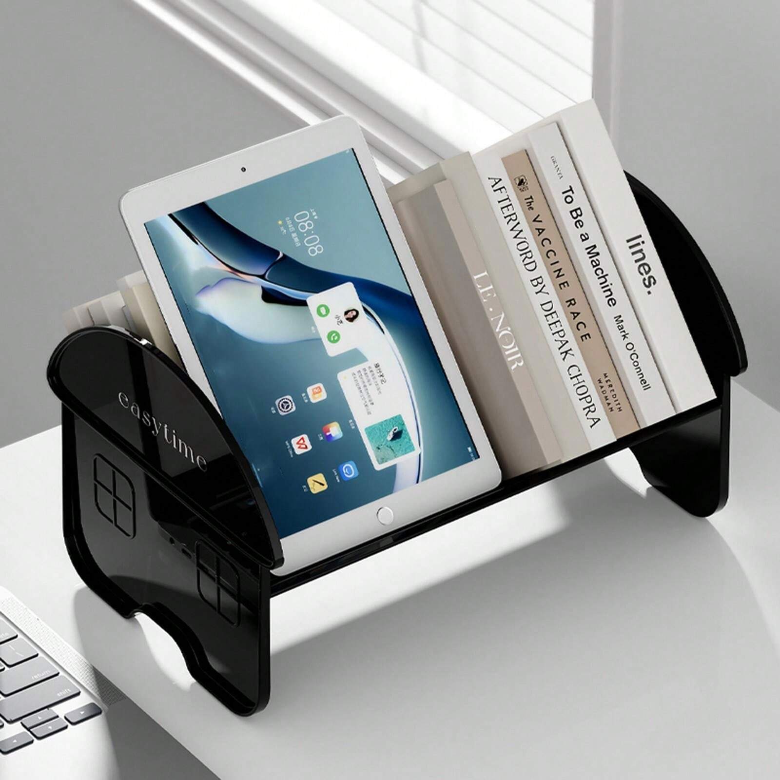 Desktop Book Stand, Transparent Book Holder Rack, Vertical Book Display