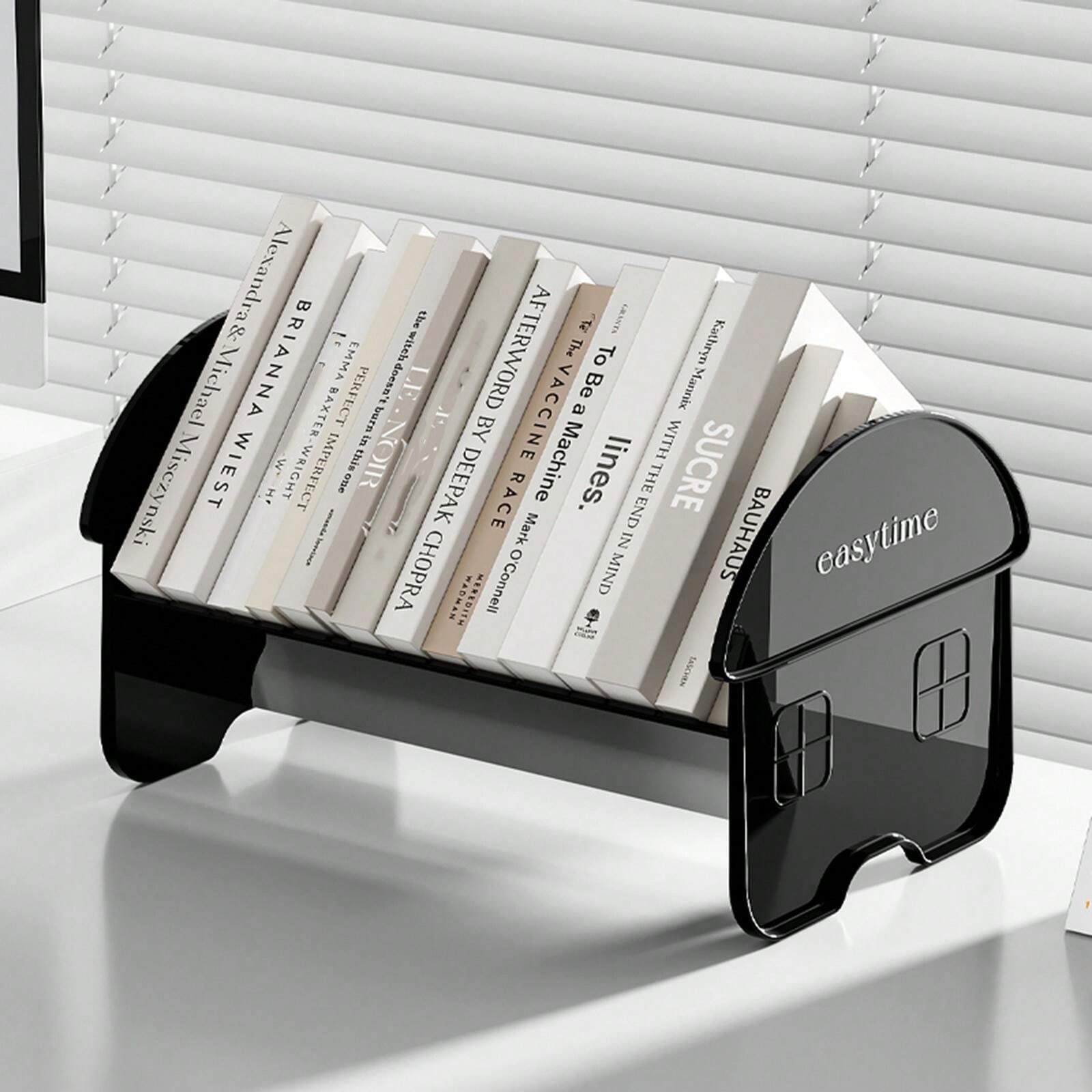 Desktop Book Stand, Transparent Book Holder Rack, Vertical Book Display