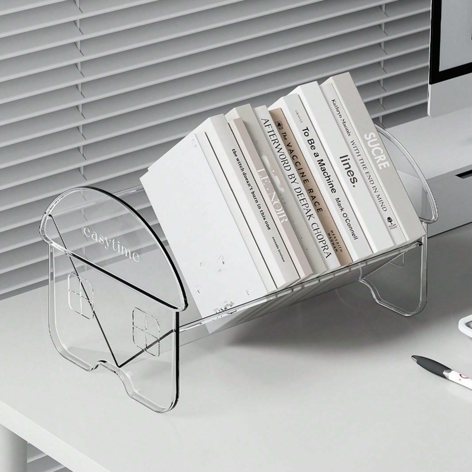Desktop Book Stand, Transparent Book Holder Rack, Vertical Book Display