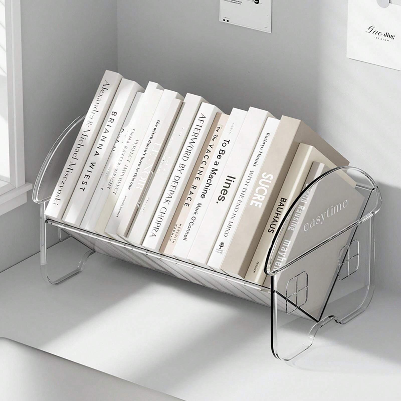 Desktop Book Stand, Transparent Book Holder Rack, Vertical Book Display