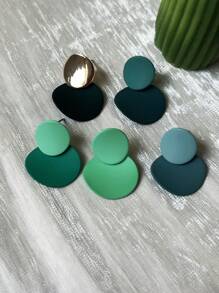 Fashion Geometric Earrings, Lightweight Luxury Style Rubber Painted Ear Studs, Multi-Color Earrings For Women - Wafer - View 9