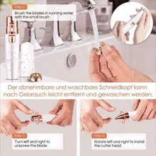 1 pieza Eliminador de vello facial portátil y mini, afeitadora facial para mujeres, dispositivo de eliminación de vello facial y cejas, afeitadora indolora y recargable por USB adecuada para cejas, labios, Body, barbilla y brazos, afeitadora multifuncional para mujeres