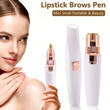 1 pieza Eliminador de vello facial portátil y mini, afeitadora facial para mujeres, dispositivo de eliminación de vello facial y cejas, afeitadora indolora y recargable por USB adecuada para cejas, labios, Body, barbilla y brazos, afeitadora multifuncional para mujeres