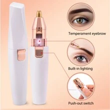 1 pieza Eliminador de vello facial portátil y mini, afeitadora facial para mujeres, dispositivo de eliminación de vello facial y cejas, afeitadora indolora y recargable por USB adecuada para cejas, labios, Body, barbilla y brazos, afeitadora multifuncional para mujeres