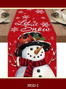 1 件 35*180 厘米涤纶圣诞老人和圣诞树图案桌布，2024 年圣诞节派对餐桌餐厅的圣诞装饰，2025 年新年快乐节日装饰，农舍风格室内户外圣诞节派对装饰，创意印花圣诞桌旗 - 彩色 - 查看 15