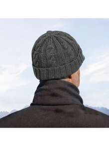 1 chiếc mũ len trang trí dệt kim trơn cho nam thường ngày - Nhiều màu - Xem 5