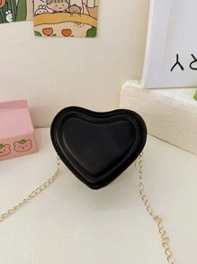 精致迷你情侣女士斜挎包，送给女生的小礼物，小巧轻便，PU拉链闭合轻质金属链条，适合旅行、聚会和约会，带有随机徽标字母。