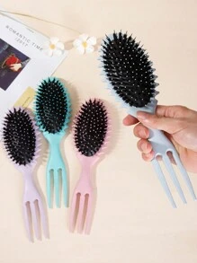 WANMEI 1 lược uốn tóc bằng rơm lúa mì, lông mềm, tạo kiểu tóc xoăn ướt, giảm tình trạng tóc bị kéo giật, dễ dàng gỡ rối, răng tròn, dụng cụ tạo kiểu tóc unisex. - Nhiều màu - Xem 3