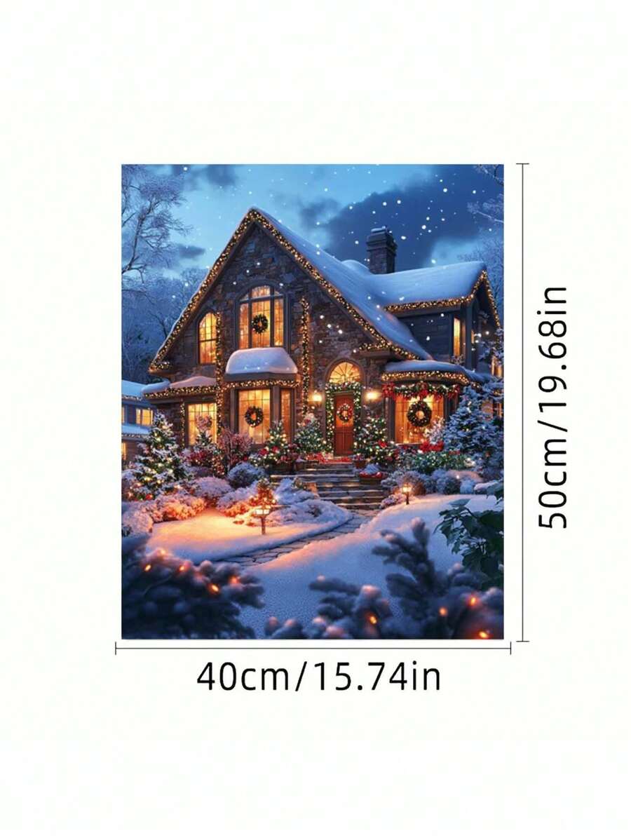 Weihnachtshaus DIY Malen nach Zahlen: Belebe kreatives Leben, zeige