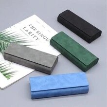 復古時尚眼鏡盒 - PU皮革便攜式收納盒，內襯柔軟 - 男士、女士及學生的保護性眼鏡配件，時尚設計眼鏡盒收納架整理盒眼鏡保護盒眼鏡袋眼鏡收納袋，適用於旅行、度假、郵輪、夏季假期、出遊、大學宿舍、居家、學校、飯店旅行套裝旅行必需品 - 彩色 - 查看 2