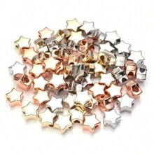 100pcs CCB Plastic Star Beads, Silver Color, Loose Spacer Beads For Jewelry Making, Accessories DIY