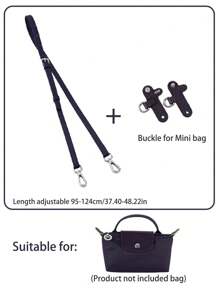 Adjustable Shoulder Strap Accessory For Le Pliage Mini Bag Upgrade, 95-124cm Length, Synthetic Fiber Material, No-Drill, Handheld Or Crossbody, Available In Brown/Grey/Black/Pink/Navy/Dark Purple