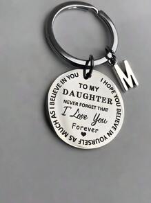 1 件不锈钢激光雕刻钥匙扣，带字母 A-Z，适合女儿/儿子首字母吊坠背包，适合学校汽车配件，可爱哥特 Y2k - 彩色 - 查看 7