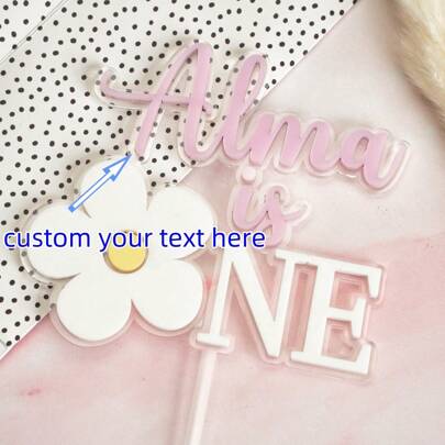 Customized Birthday Cake Decor Banner, Happy Birthday Cake Decoration, Customized Acrylic, Suitable For Any Occasion, Birthday Anniversary Blessing, Family And Friends Gathering, Personalized Waterproof, Ideal Gifts For Her Son, Daughter, School Students, Youth For Valentine's Day, For Weddings, For Mother's Day, For Day, For Father's Day, For Graduation