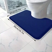 1pc Premium Plush Bathroom Mat (U-Shaped), Solid Color, Soft, Absorbent, Machine Washable, Non-Slip, Fade Resistant, Suitable For Bathroom, Kitchen, Laundry Room, Bedroom, Shower Room Decor Bathroom Accessories Back To School