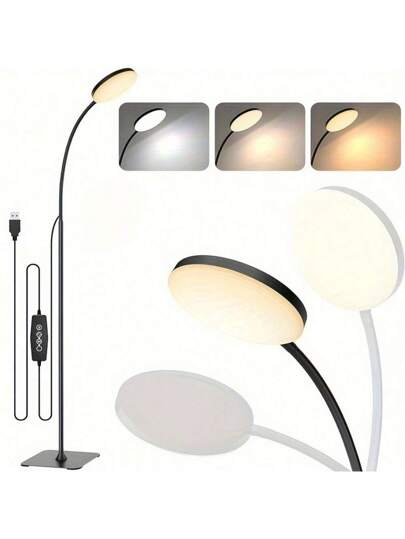 Yogle 1. Moderne Vloer Lamp Adjustable Function, Lightweight LED Reading That Can Be Installed Vertically, 10 Brightness Swivel [1H Timer], Work, Study, Sewing, Painting, Makeup, Etc. Purposes. view 10