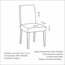 Set Of 6 Dining Chair Covers With Elastic - 米色 - 查看 6