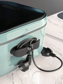 1/4pcs Kitchen Storage Cable Winder & Plug Holder For Household Appliances (2 Black + 2 White)
