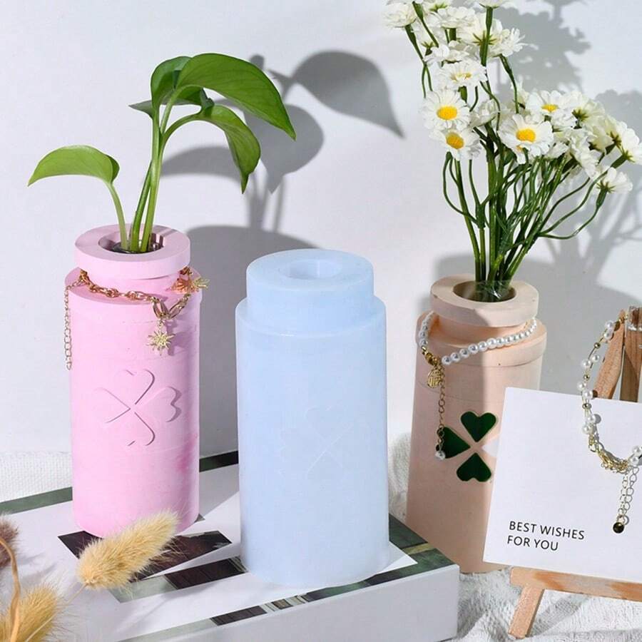 DIY Resin Casting Mold 4Leaf Clover Vase Silicone Mold Home Decor