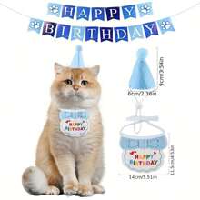 Set de 3 piezas de accesorios de cumpleaños para mascotas, Bufanda y gorra de fiesta de cumpleaños para cachorro/gatito, Set de babero de feliz cumpleaños, de fieltro suave y ajustable, decoraciones de celebración de cumpleaños de mascotas, babero de babeo de cumpleaños de mascota, bufanda para el cuello, gorro de cumpleaños para gato, decoraciones de cumpleaños para mascotas - Multicolor - Ver 2