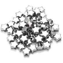 100pcs CCB Plastic Star Beads, Silver Color, Loose Spacer Beads For Jewelry Making, Accessories DIY