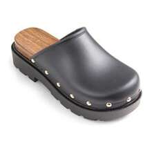 Mule Clog Slip On Platform Closed Toe Sandals - Black - View 3