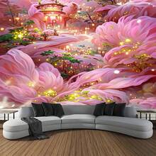 Thảm hoa hồng, Thảm nghệ thuật thẩm mỹ cho phòng ngủ, phòng khách, trang trí nhà cửa, 90g, có thể giặt được, kích thước lớn 79x59 inch, trang trí tiệc trong nhà và ngoài trời, quà tặng cho phụ nữ, bao gồm gói lắp đặt miễn phí, trang trí phòng, cờ cho phòng, đồ dùng trong phòng, thảm treo tường, thảm màu hồng - Nhiều màu - Xem 5