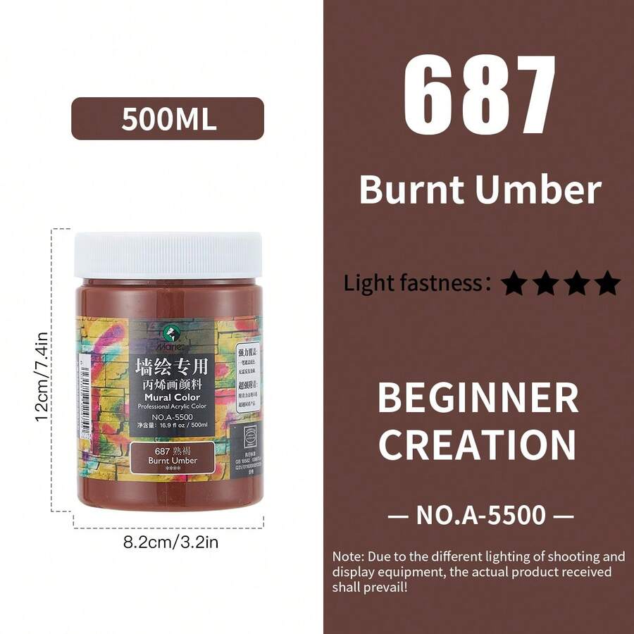 ( 500 Ml,16.9 Fl Oz )Acrylic Paints Are WaterBased, Have A Creamy