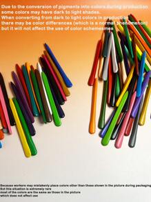 36pcs Plastic Crayons, Easy To Use, Mess-Free, Can Be Washed With Water, Smooth And For Kids, Triangle Shaped, 36 Colors - Multicolor - View 12