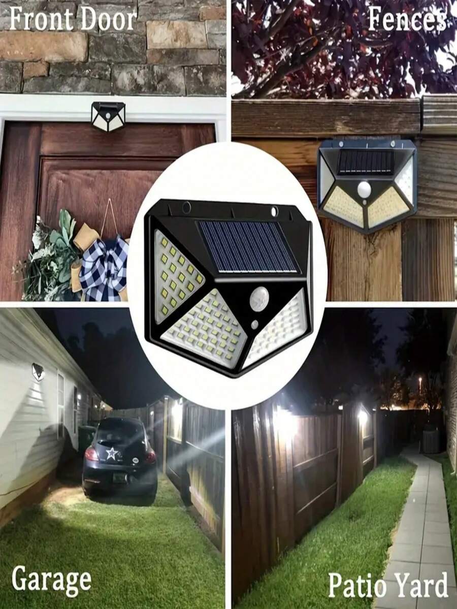[HotSale] 100 LED SolarPowered Outdoor Wall Lights With Motion Sensor