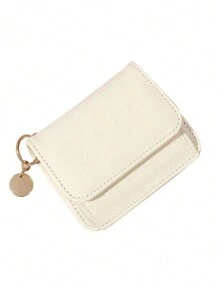 Ví ngắn màu trơn cổ điển, ví đựng thẻ tín dụng gấp gọn, ví chống RFID, ví gấp ba siêu mỏng có ngăn khóa kéo và móc chìa khóa, ví nữ, ví cầm tay, ví nhỏ - Nhiều màu - Xem 11