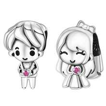 MISEFF Mới 1 Chiếc Bạc Sterling S925 Mặt Dây Chuyền Đẹp, Mặt Dây Chuyền Nam Cỏ Bốn Lá Màu Hồng Tình Yêu Vô Hạn Hạt May Mắn Cho Vòng Tay DIY Phụ Kiện Làm Trang Sức Cao Cấp Quà Tặng Sinh Nhật Thời Trang Quà Tặng Ngày Lễ Tình Nhân - Bạc - Xem 1