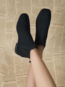 Damskie krótkie buty i botki Chelsea Boots, buty na imprezę świąteczną, krótkie buty bankietowe, płaskie buty