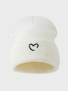 1pc Or 2pcs Stylish Women Heart Embroidery Beanie Hat, Knit Cap For Autumn/Winter Warmth, Casual Daily Outfit Valentine's Day Valentines - Multicolor - View 7
