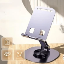 Giá đỡ điện thoại/máy tính bảng bằng kim loại có thể gập lại, giá đỡ bằng hợp kim nhôm để phát trực tiếp, gắn trên bàn - Nhiều màu - Xem 10