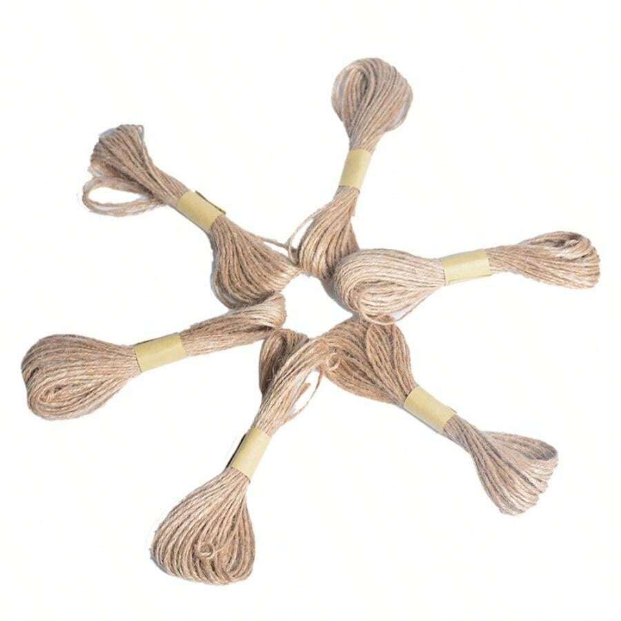 Natural Jute Twine Rope 5mm Thick, 590.55 Inch Long Linen Color Cord