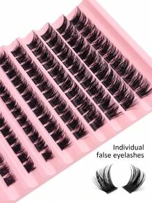 Asiteo 120片纤细单根假睫毛 - 自然妆效，D型卷翘，蓬松柔软，DIY嫁接，打造沙龙级浓密纤长效果 - 佩戴方便，可重复使用，舒适贴合 - D - 查看 6