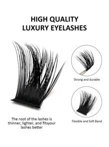 Asiteo 120片纤细单根假睫毛 - 自然妆效，D型卷翘，蓬松柔软，DIY嫁接，打造沙龙级浓密纤长效果 - 佩戴方便，可重复使用，舒适贴合 - D - 查看 3