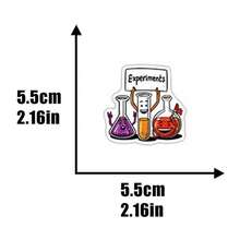 50-Piece Graffiti Stickers - Vibrant Physical Chemistry Designs, Waterproof, - Perfect For Laptops, Luggage, Guitars, And Laboratory Settings - Chemical Laboratory - View 2