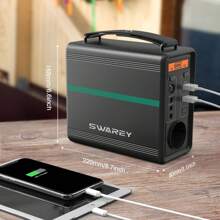 Swarey Station d'alimentation portable SWAREY 150 W (valeur de crête 300 W), station d'alimentation solaire, 166 Wh/52 000 mAh, générateur d'alimentation, générateur de stockage d'énergie solaire, chargeur de batterie, alimentation de secours d'urgence pour 16 15 14 13 12 11/Pro/Max/Plus/Mini/8/SE/X/XS, Airpod 4/3/2/Pro2/Pro