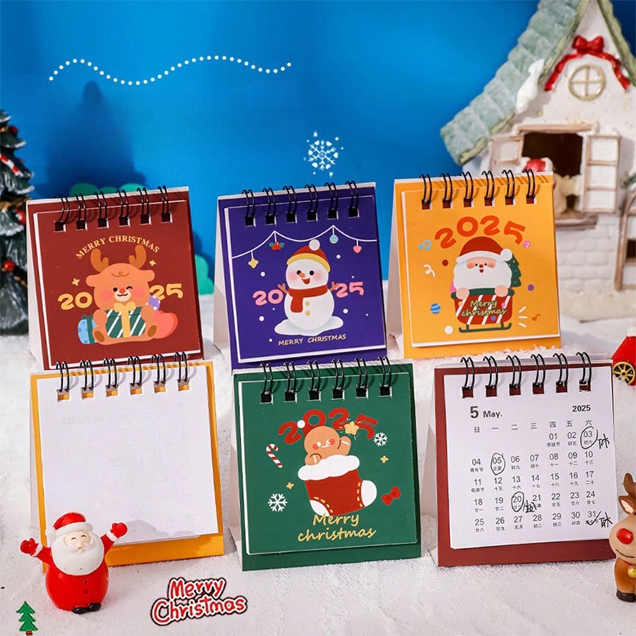 4 Christmas 2025 Small Desk Calendars, Desktop Calendar Check-In ...
