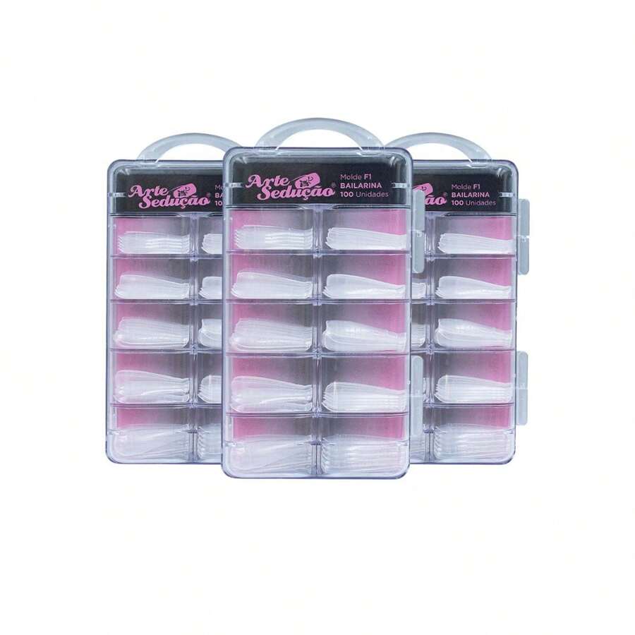 Arte Seducao Kit 300 Mold F 1 Transparent Ballerina Dual Form Gel Nails Fiber Polygel Extension Seduction Art - 無色 - 查看 1