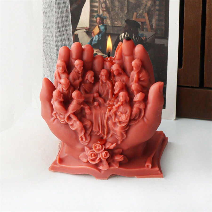 Large Size The Last Supper Silicone Mold For Aromatherapy, Plaster