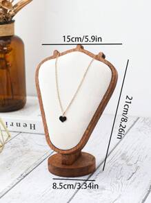 1pc Minimalist Wooden Model Figure Necklace Holder, Jewelry Organizer Display Stand, Home Decor & Jewelry Shop Display Prop